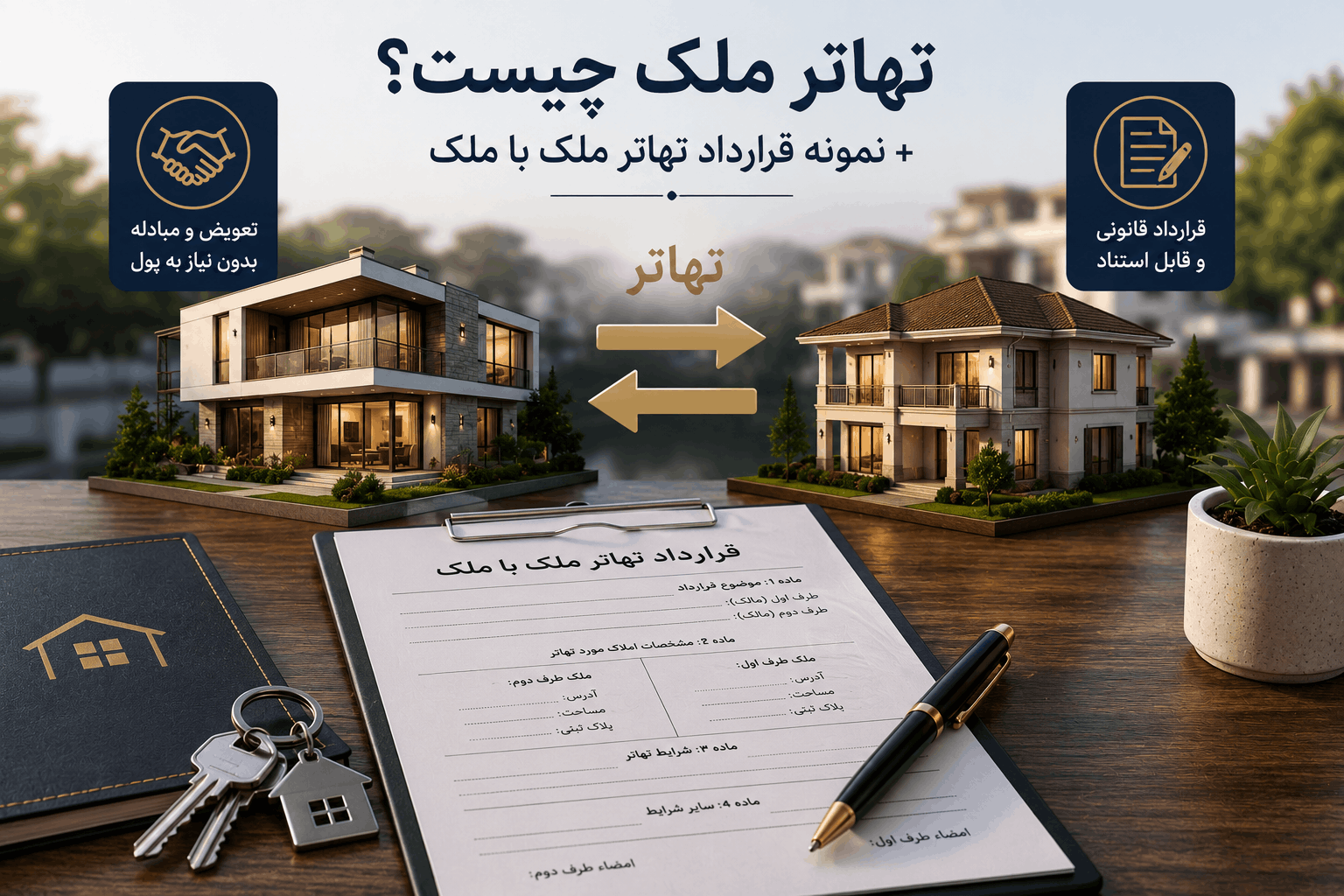 تهاتر ملک چیست؟ + نمونه قرارداد تهاتر ملک با ملک